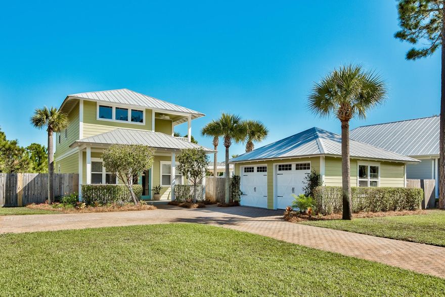 Amazing Florida cottage in the gated community of Cypress Breeze Plantation, just a little over half a mile to the beach and beautiful Gulf of Mexico! This home is nestled on nearly a quarter acre lot with a 2-car garage, fenced backyard and amazing outdoor spaces including a beautiful pergola with sail cover and paver stones, covered front porch, and balcony for the upper level master and guest bedroom. This is a perfect place to entertain, unwind and enjoy the coastal lifestyle! The location is ideal as it is just steps to the amazing community lagoon pool and would be a great primary, second home or rental investment with an estimated rental income of ~$50,000. The property has been well maintained and updated in 2018/19 with beautiful new flooring in the main living areas & kitchen.