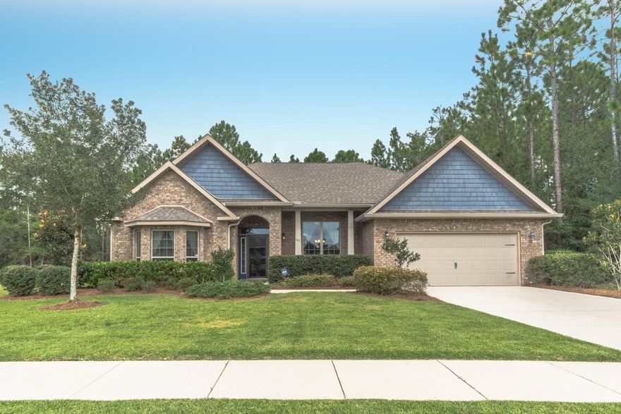 Must see this well maintained all brick house that backs up to Preserve area. This popular open floor plan has a separate office with a bay window and double doors for privacy. Also features a separate dining area along with an eat-in kitchen & seating at the bar top. Master bedroom has a sitting or nursery area with access to the sunroom. Living room has tall ceilings and a gas fireplace. Other features include: wood laminate & large tile floors, stainless steel appliances, gas range, some trey & crown moulding, granite counter tops through out, front porch & back patio, gutters, sprinkler system (no rust/iron issues), termite bond, glass storm door, window blinds, coat closet and nice private big lot that backs up to the Preserve. *All information deemed accurate, but not guaranteed