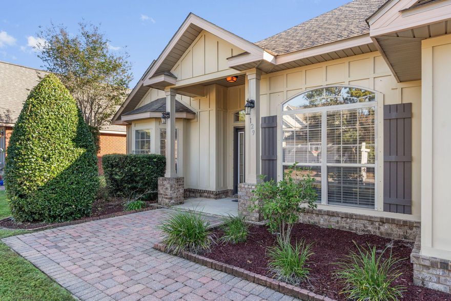 Welcome to Mussett Bayou Estates! This wonderful gated community offers a home designed for both comfort and convenience. The low-maintenance exterior combines brick and Hardie board siding for lasting durability.Inside, the spacious primary suite features two large closets, the second bedroom also includes a large closet.The kitchen and baths are finished with granite countertops, and the home boasts hardwood floors in the family room, foyer, and office, plus tile in the kitchen, laundry, and baths. Additional highlights includeFabric Shield hurricane shuttersAn extended backyard fence, doubling usable outdoor spaceOffice with potential to convert into a 4th bedroom.