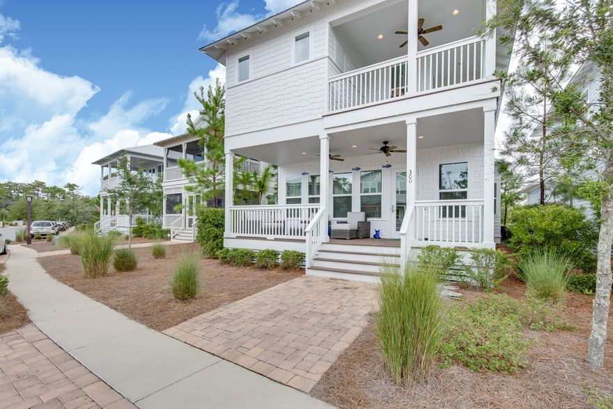 Looking for the ultimate coastal cottage along the sugar white sands & emerald waters of 30A? Look no further! Never rented & meticulously maintained, this 4 bedroom, 3 1/2 bath home has plenty of windows to bring in the natural light. There are two master suites & an expanded dining room that make it the perfect home for full time or vacation living. Details like V-groove walls & ceiling beams are just some of the custom features you'll enjoy. Smart technology includes security & irrigation right on your phone. There's an extra large parking pad that will easily handle oversized vehicles & a single car garage with adjustable shelves for all your beach and pool gear. No more lugging gas tanks back/forth, the BBQ grill is connected to natural gas. What a buy! This home will not last long!!!