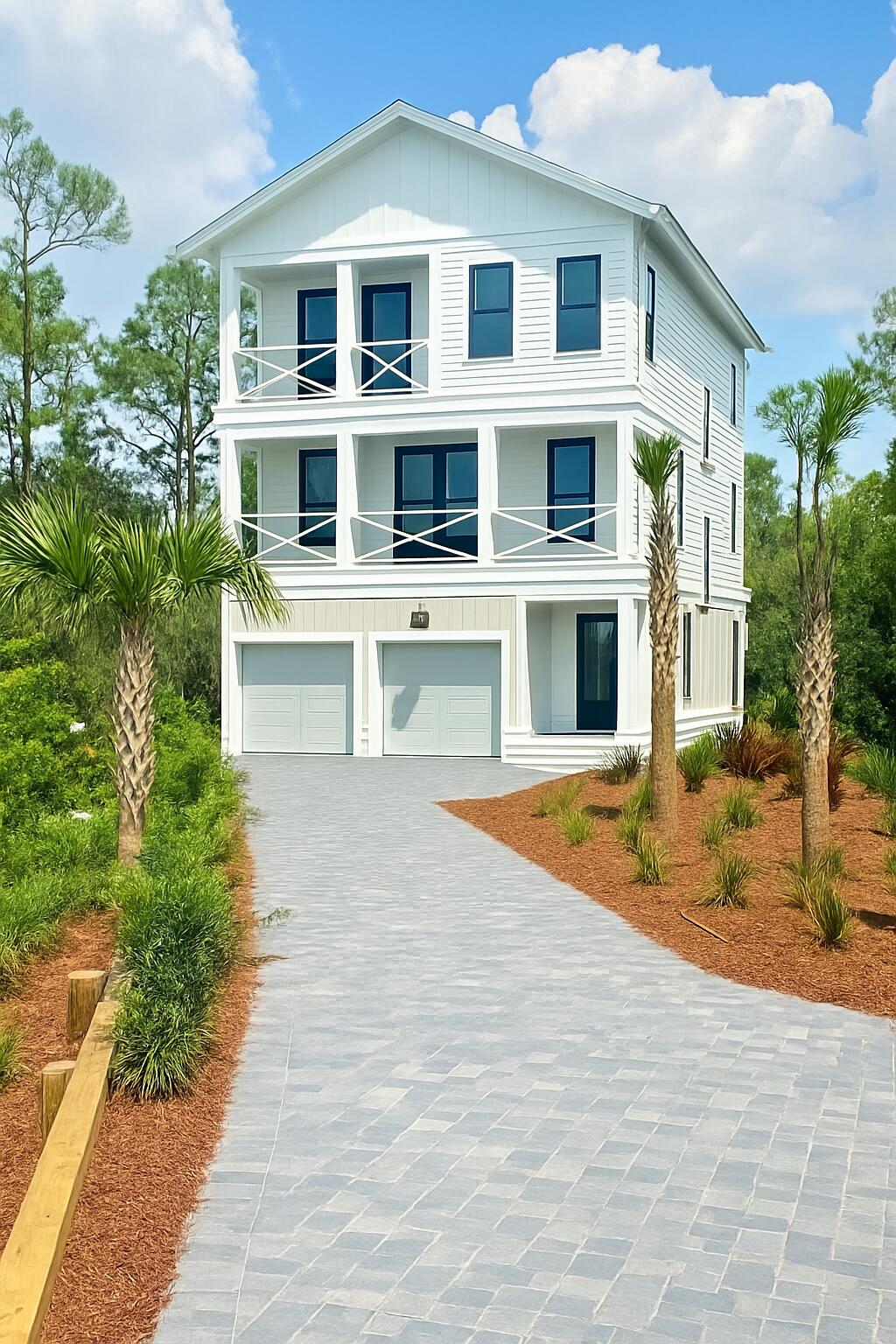 Brand new 5 bedroom, 5.5 bath house in gated Treetops neighborhood adjacent to Seacrest with excellent rental projections ($150,000+) and deeded beach access just half a mile away. New construction to be completed by late June. Enjoy a coastal chic, open concept design perfect for entertaining. The main floor (second floor) includes the living room, dining room, kitchen and laundry room. The first floor includes a two-car garage, entry way and two guest suites with private bathrooms. The third floor includes the spacious master suite with a luxurious master bathroom and a huge closet. The third floor also hosts two additional guest suites with private bathrooms. Treetops offers direct access to both 30A and Hwy 98 with easy access to Rosemary, Seacrest and Alys Beach.