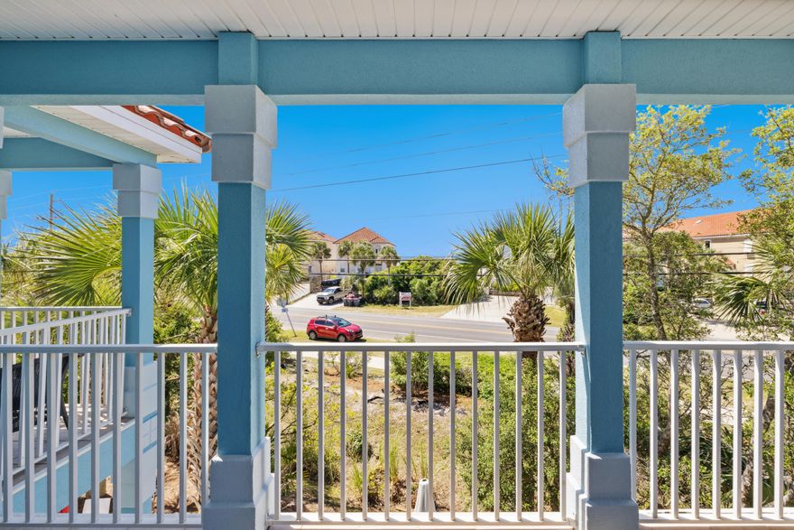 This exquisite 3-bedroom, 3-bathroom vacation rental located in a secure gated community, is just steps away from the white sandy beaches of the Gulf. This dreamy retreat offers the perfect blend of tranquility and excitement for your next vacation. Across the street from the beach and the beach side pool. It has a wonderful floor plan with 10-foot ceilings. Notice the great colors, cabinetry, crown molding, tiled floors and kitchen counter tops