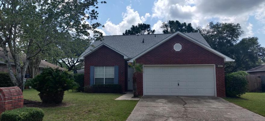 Check out this amazing opportunity to own an all brick, 4 bedroom, 2.5 bath home with a roof that just turned one year old! Located in east Navarre, convenient to plenty of shopping, bases, beaches, and other services.  Deeded access to the neighborhood recreation area, located on Navarre Sound.