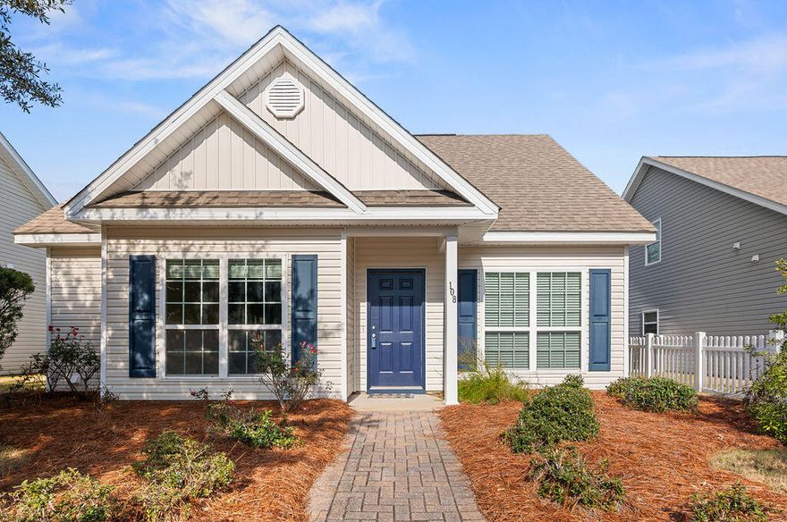 The Mason floor plan offers an open, inviting layout with three bedrooms and two baths, thoughtfully designed for both comfort and everyday living. The spacious primary suite features a relaxing garden tub, a separate stand-alone shower, and a peaceful retreat to unwind at the end of the day. A generous 17'x 22' family room is highlighted by vaulted ceilings and elegant crown molding, creating a bright and welcoming space ideal for gatherings. Enjoy the convenience of being within walking distance to the Hammock Bay clubhouse and resort-style pools, with easy access to the Freeport Regional Sports Complex offering baseball fields, soccer fields, and more. Schooner Landing is a friendly, well-maintained neighborhood, and the HOA fees include community amenities, basic cable, & landscaping. Making this home low-maintenance and living easy.  Easy to view, call to make your appt. to view today. 