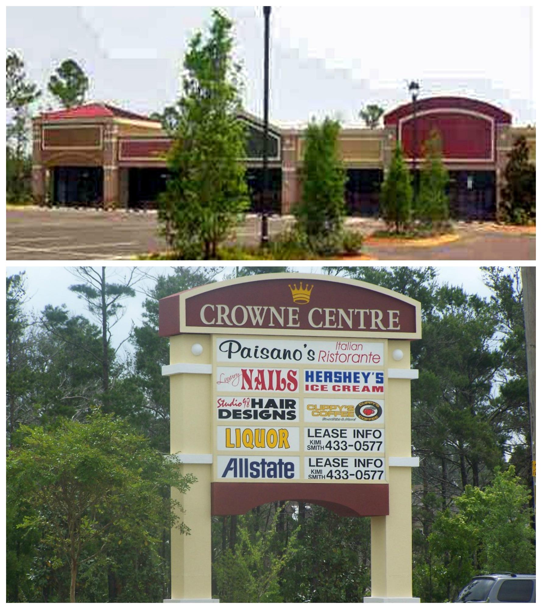 Crowne Centre is an established, professionally managed strip on US Hwy 98 - Navarre Pkwy. The center is an eye catching design of stucco and stack stone with differing colorful facade heights, creating an attractive street presence.Two units available. Unit 7287, 1300SF for $1,730.62/MO. Unit 7295, 1675SF for $2230.11/MO.