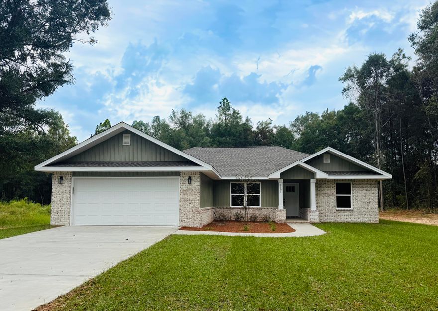 HUGE ONE ACRE LOTLocating in the county so no high city taxes Homeowners Insurance quoted at less than $800 a yearAll of the following included for FREEFree LVP upgrade- No Carpet anywhereFree Quartz Countertop UpgradeFree 70 inch TV if you close in October$1 Move in Options available for most VA buyersSeller is offering over TWENTY THOUSAND DOLLARS towards closing. Upgraded Lighting Package and Ceiling Fans in all bedrooms. Luxury Vinyl Plank throughout and NO CARPET. A gorgeous light and bright palette of white and light gray/rustic flooring. The kitchen features an oversized island, stainless steel appliances. Master Bathroom has double vanities, garden tub and separate shower.