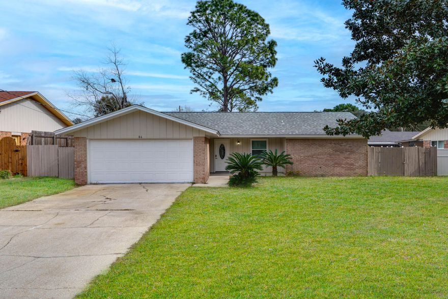 Beautiful 3 bedroom 2 bath home for sale in desirable Shalimar with a brand new roof installed in 2023 and newly painted interior, it's perfect for any family. Along with the new roof this property offers an open floor plan with a spacious living room and dining room perfect for entertaining. The updated kitchen with stainless steel appliances, back splash, and granite counter tops is perfectly situated off the dining room and opens to the living space.  The large master bedroom with attached bathroom as well as a walk-in closet, two additional bedrooms and an extra full bathroom, a fenced in back yard with back porch in a safe family neighborhood makes this the perfect family home.