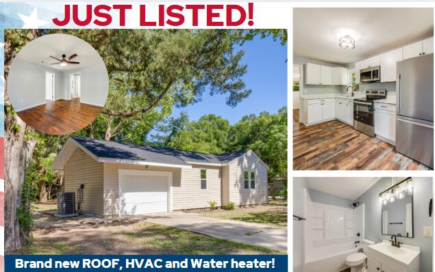 Charming Remodeled Cottage on a Corner Lot - Just $159,900!The cutest little 2-bedroom, 1-bath cottage! Completely remodeled and move-in ready, this gem is an incredible value you won't often find in the area. Featuring a brand new roof, HVAC, and water heater, plus restored hardwood floors, a modern kitchen with stainless steel appliances, and a stylishly updated bathroom with matte black fixtures and upgraded lighting. Situated on a spacious corner lot, this home also offers an attached garage--perfect for storage, a workshop, or covered parking. Enjoy the charming sunroom/laundry area, updated windows, fresh paint, and more!Located just minutes from downtown Crestview, close to schools and parks, this home is ideal for first-time buyers, investors, or anyone seeking an affordable home full of character and updates.