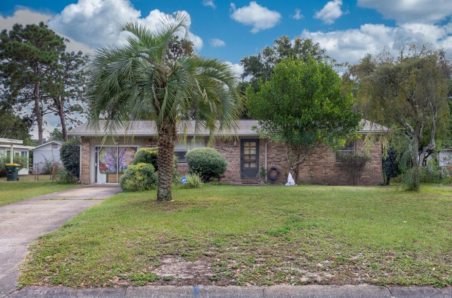 Great investment opportunity! Brand new water heater 2022, HVAC 2013, Roof 2018Centrally located on a spacious lot in FWB! Just minutes to the beach, shopping and military bases. The home features two sizable living areas. The second would make a great office or additional bedroom! Open kitchen and dining area. Sliding glass doors open up to the covered back patio and spacious fenced backyard. Master bedroom is off of the dining area and offers both a bathroom and walk in closet. The additional bedrooms share the hall bathroom. Solar panels installed will help to lower monthly power bill.