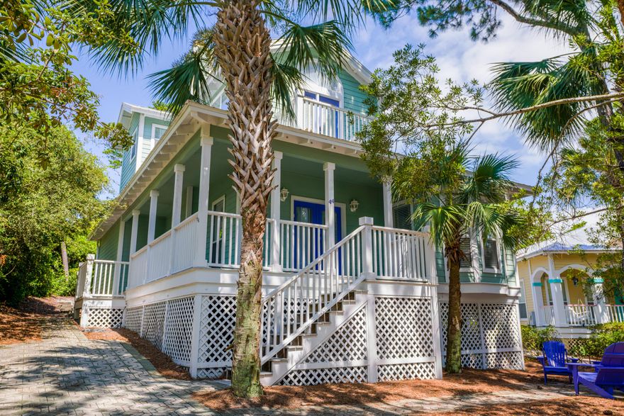 Classic beach house located in the gated community of Calypso Pointe. Calypso Pointe has a community pool, convenient beach access and is centrally located just off of 30-A. Walk to several shops and restaurants. Well appointed home with wood floors, fireplace, wrap around porch, large kitchen. Great place to call home, enjoy as a 2nd home or vacation rental