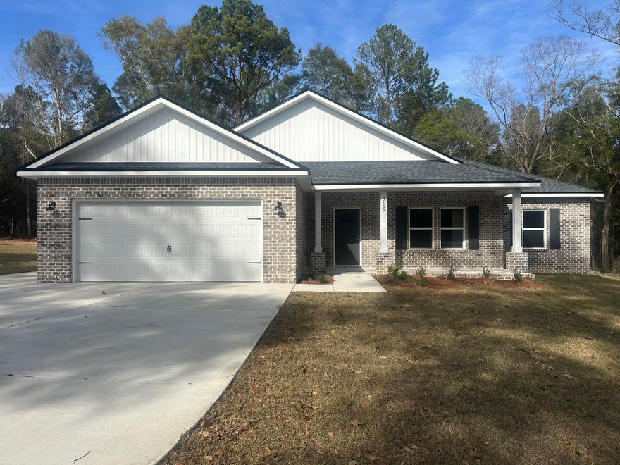 CAREFULLY DESIGNED 'SIERRA PLAN' WILL BE AVAILABLE IN JANUARY - 1.44 Acres - plenty of room for a workshop/pool/privacy.  All brick construction, this home offers front & rear porches, finished garage, raised ceilings, luxury vinyl plank flooring in common areas, white shaker style cabinets, quartz or granite countertops, recessed lighting, ceiling fans thru-out, mud room + laundry room.  Split bedroom design, both bathrooms have double vanities, owner's bath has tiled shower.  Inviting foyer opens to family gathering space overlooking kitchen w/work island, bar seating & cozy dining nook.  Seller will contribute up to $10,000 towards buyers closing costs and/or prepaids and/or rate buydown-call for details.