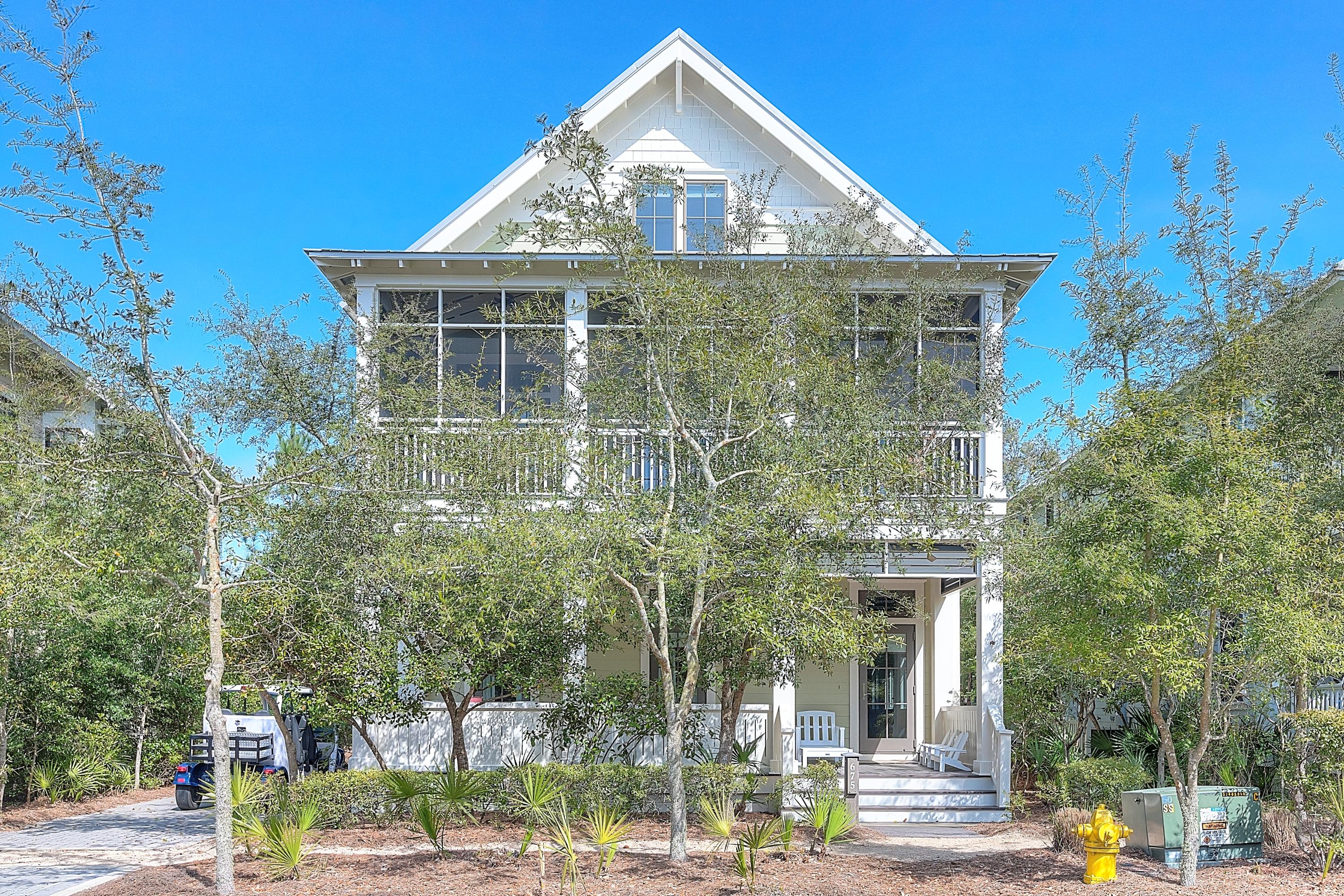 This is a beautiful six bedroom, five and a half bath home is situated along Western Lake Drive in the heart of WaterColor. The first floor consists of the main living area & two bedrooms, while two master suites grace the second floor, both with garden tubs, separate showers & walk in closets. The third floor features an additional living space as well as a bunk area with four sets of bunks and a full bedroom. With great views of Western lake and only steps away from all of WaterColor's amenities, this large home is a must see.