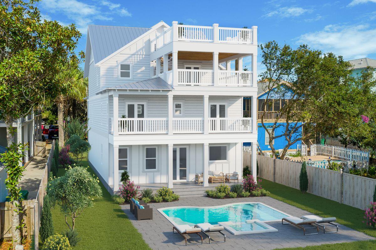 This beachside retreat is currently under construction, set to be complete by mid October 2021 and will be an excellent income producer with $285,000+ in gross projected annual rental income. 62 Sunfish Street has just over 5,000 sq ft of living space and includes eight bedrooms, eight full bathrooms and one half bath. Notable features include multiple indoor and outdoor living areas, private elevator, pool, rooftop terrace with gulf views and dual master suites.