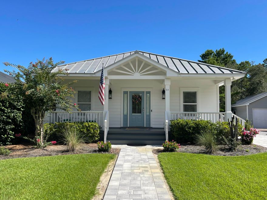 New PRICE! New Look and Improvements! Don't Miss this charming Florida Beach Cottage, with NO HOA!Situated on the West end of 30A and close to Van Butler Elementary School. Nestled in the peaceful neighborhood of Hidden Highlands, you will enter this beautifully maintained three bedroom, two bath home offering the perfect blend of comfort, convenience and coastal charm. Inside you will find an inviting open layout featuring granite countertops with a raised breakfast bar, along with a gourmet five burner, double gas oven. Ideal for anyone who loves to cook or entertain. The cozy living area centers around a custom- built fireplace, and includes a built- in home theater system with speakers throughout, creating the perfect atmosphere for movie night or football game gatherings. Need to work from home or unwind with a good book? Enjoy the light filled sunroom that doubles as a serene home office or a relaxing retreat. Walk out the back steps to your private fenced in backyard ready for grilling or outdoor dining. Whether you are looking for a full-time residence, or a savvy investment, this move-in ready cottage is a Must-See! Don't miss this opportunity to make this home your own! Schedule your showing today.