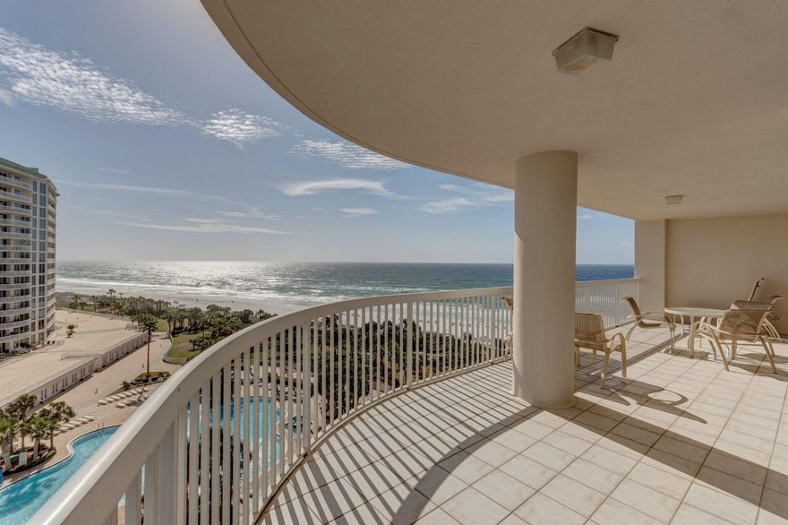 This luxury condo is perfectly located for you to enjoy the magnificent view of the beach from your private wrap around balcony. A semi private elevators takes you to right to your foyer. Plenty of room for the whole family and you can also cash in on lucrative $$ rentals. Located  near many great attractions and fun restaurants. The master bedroom opens up to the balcony and has a view of the water. The back balcony has views of the Choctawhatchee Bay.  Laundry room has  full size washer and dryer. Includes assigned covered parking. PICS COMING SOON GO TO https://www.vacasa.com/unit.php?UnitID=35890  to see pictures. Buyer to verify all information.