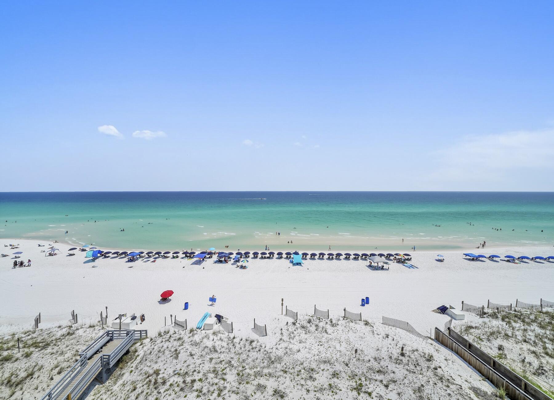 Experience luxury living at its finest with this stunning top-floor condo boasting panoramic views of the Gulf of Mexico. Located on Okaloosa Island, Sea Dunes, is nestled along the pristine shores of the Emerald Coast, this fully furnished 3-bedroom, 2-bathroom oasis is a lucrative investment, generating over $80k annually in rentals. With accommodations for up to 6 guests, indulge in the ultimate coastal getaway while enjoying the convenience of resort-style amenities including a pool, hot tub, grills, and more. Whether you're unwinding on the private balcony overlooking the turquoise waters or exploring the endless array of activities nearby, this Gulf-front haven offers the perfect blend of relaxation and adventure for an unforgettable retreat.