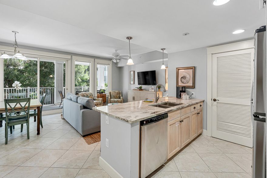 Renovated & Fully Furnished - Excellent Rental Potential - Gated Access to Village at Baytowne Wharf - 2 Baths - Huge Balcony - Must See!! Don't miss this beautifully updated 1BR/2BA unit in the charming well maintained & popular mid rise Baytowne Wharf condo, Observation Point North. Unit is being sold fully furnished turnkey and makes an excellent rental property or second home with rental projections up to $43K. Upgrades include counter height breakfast bar, gorgeous granite in kitchen & baths, undermount sinks, upgraded faucets & light fixtures, stainless appliances, easy care floors throughout and coastal furnishings & decor. Overlooking the lush courtyard, the 4th floor unit location can't be beat. You have quick access to all that The Village at Baytowne Wharf and the Gateway condo