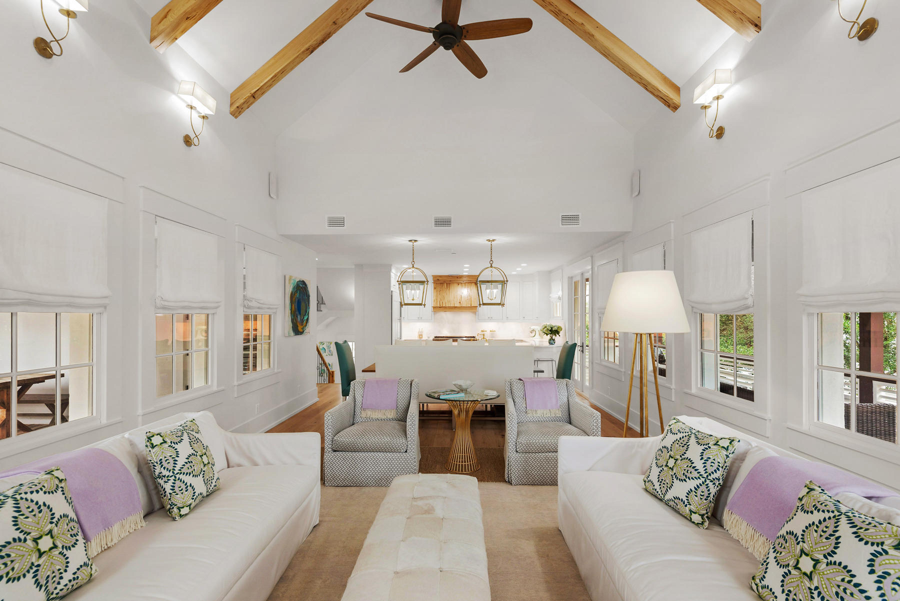 This dreamy Rosemary Beach home in a highly sought after location overlooking W Long Green Park, provides amazing indoor and outdoor spaces to fully embrace beach life at its finest. Impeccably designed, the first floor hosts the master suite with large walk-in closet and beautifully appointed master bath. The master suite accesses the pool and covered patio. The home's well appointed 5 bedrooms and two separate large living areas provide an abundance of space for everyone to relax. The 2016 renovation made new the kitchen, including a Wolf/Subzero package, all baths, floors and roof. Outdoors, the private pool is the focal point of the Italian-style courtyard garden featuring a wonderful water feature and subtle lighting for evenings. A perfect home to create a lifetime of memories!