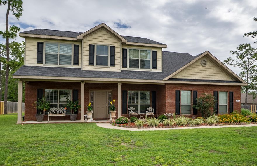 4 bedroom home located in Brooke Estates with community POOL and tennis. A must-see beautifully upgraded home. With 9' ceilings and 2776SF, this home has room to spread out - a large open kitchen and great room, formal dining room, and two flex rooms currently used as a formal living room and study on each side of the stunning 2 story entry. Granite counters, wood cabinets and a large island with pendant lighting create the perfect kitchen, which is open to the breakfast nook and huge great room. There is a drop zone with granite and cabinets at the garage entry door to keep clutter separated. Upstairs finds the huge master bedroom with trey ceiling, and master bath with tiled walk in shower with dual heads, double vanity, garden tub, separate water closet, walk in his and hers closet, and