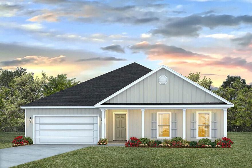 Welcome to Ashton Park! The Victoria plan is a 4 bed, 2.5 bath, 2 car garage home located just minutes to shopping, dining, schools, and 20 minutes from 30A. As you enter this home, you will find EVP flooring throughout, excluding the bedrooms, which have frieze carpet. Just off the foyer, there is a hallway that leads to three bedrooms, a hall bath and the laundry room. The living area is the central focal point of this plan and is open to the kitchen that has gorgeous granite countertops, an under-mount stainless steel sink in the center island and a walk-in pantry. The kitchen also features stainless steel Whirlpool(r) appliances which include a free-standing smooth top range, microwave and dishwasher. Bedroom 1 overlooks the back yard and has a private bath.