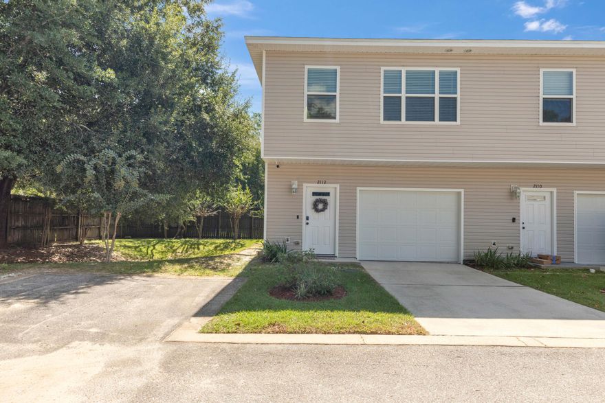Welcome to 2112 Pomegranate Court in Fort Walton Beach -- a modern end-unit townhome ideally located near Eglin Air Force Base, beautiful golf courses, and the Emerald Coast's white-sand beaches. Built in 2019, this 3-bedroom, 2.5-bath home offers approximately 1,449 square feet of stylish living space with an open-concept layout, contemporary finishes, and abundant natural light. With an ultra-low HOA of just $50 per month, this property combines comfort, convenience, and affordability--perfect for military personnel, professionals, or families seeking a primary residence or vacation retreat.This end-unit can also be sold fully furnished, making it a turnkey opportunity for investors interested in operating an Airbnb. The location provides quick access to Eglin AFB, shopping, dining, golf, and the Gulf's turquoise waters, appealing to both full-time residents and short-term guests. Whether you're looking for your next home or a flexible investment property, 2112 Pomegranate Court delivers exceptional value, low maintenance, and unbeatable proximity to everything Fort Walton Beach has to offer.