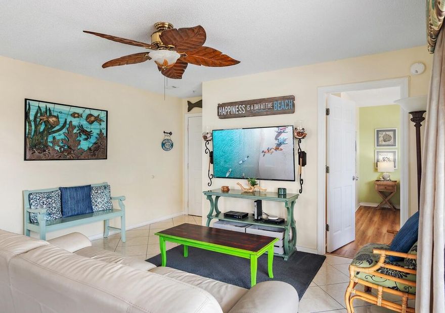 WHAT A DEAL!!! NEW HVAC INSTALLED IN AUGUST 2025. Beach access a short distance & across the street from Big Kahunas. Great central Destin location that provides entertainment & white sand beaches without getting back in your car.  Directly behind Blaylock's Fish Market and close to several restaurants.  Once you discover this gem, you will want to make it yours! Fully furnished & rental ready with beach decor that you will be proud to call your own. Additional luxuries include:Amazing Community Pool and deeded/gated beach access.ll information to be verified by Purchaser.