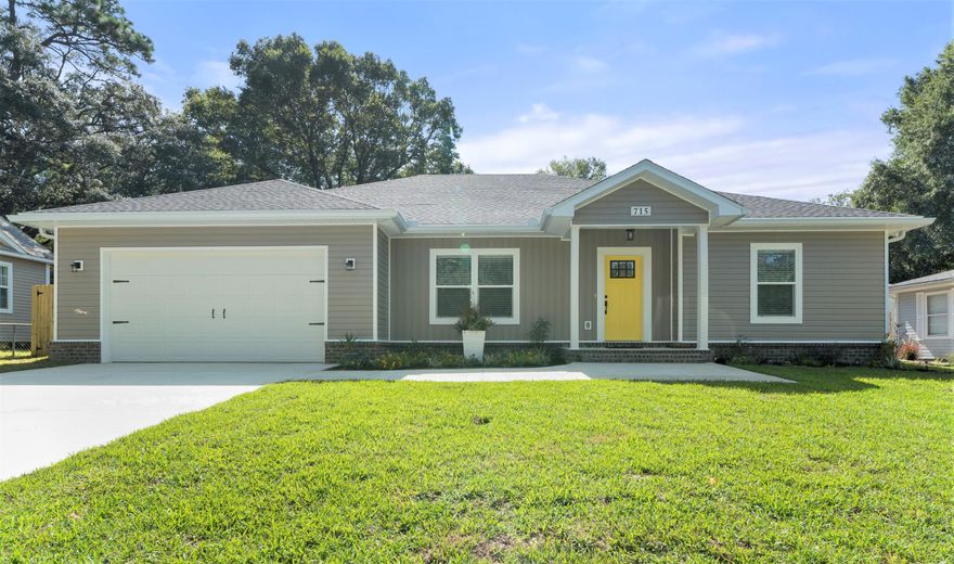 :A 'Must See' New Construction with custom features in the Heart of Niceville! This incredible 4 Bedroom 2.5 Bath home is located within walking distance to Niceville HS and Ruckel Middle School. Thisbeauty has a generous open floor plan, a wide/inviting foyer with a large 'statement' barn door and a spacious half bath, luxury vinyl plank flooring, custom crown molding & trim throughout, and a separate laundry area w/a folding table and storage. The Chef-style kitchen boasts granite counters, large custom pantry and tons of cabinet space, Whirlpool stainless appliances, gas for the stove & rinnai water heater and 8' island. Large master suite has a large custom closet, dual vanity w/vessel sinks, fountain faucets and a designer shower. The additional bedrooms are all well sized.