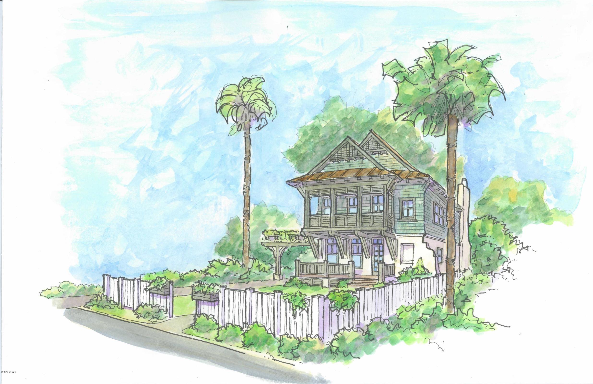 Excellent lot in the Carillon Beach Cottage District. Pool is conveniently across the street and a very short walk to refreshment. This lot sale includes approved plans and specifications for a 4 bedroom 3 and one half bath, 2 story classic cottage styled home. There's also a dedicated bunk area for additional guests. The house plan includes multiple porches and an outdoor fireplace on the large covered rear porch. Awesome relaxing outdoor spaces to compliment the outstanding interior floor plan.Plans include fixture selections and landscape plan by renowned local Landscape Architect.A real value added to this already well priced lot.