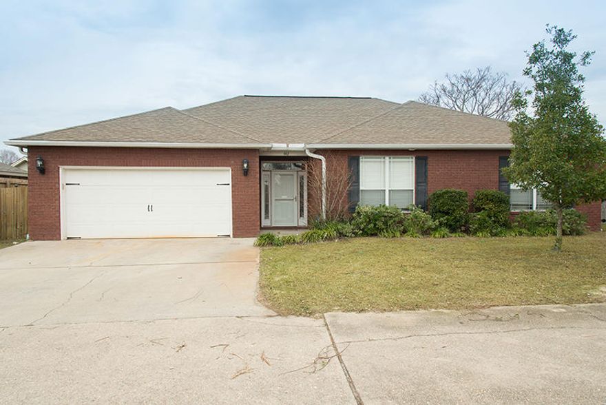 Buyers financing fell through!  Their loss is your gain! Don't miss out on this great 4 bedroom brick home so close to Hurlburt Field, shopping, beaches and school. Split floor plan with an open kitchen/living area that is great for entertaining.  The kitchen has granite counters, tile backsplash , black appliances , breakfast bar and cabinets have crown molding. Tile in wet areas.  Master bedroom has treyed ceilings and walk in closet.  The back yard has a deck with Pergola for outside barbeques and fun!