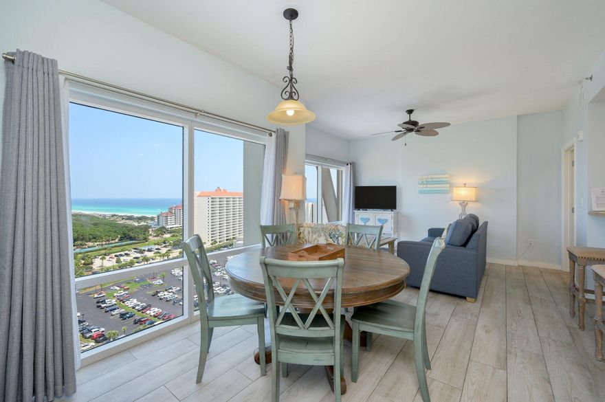 Stunning 16th floor two bedroom Luau lock-off (7609 & 7611) located in Sandestin Golf and Beach Resort.  Designed for flexible use, this condo can be used as either a spacious two bedroom, or in an effort to maximize rental potential, a large one bedroom and separate studio. Property will be sold furnished.  The Luau offers a resort style pool with waterfall and wading pool and is just a short distance from Sandestin's beautiful beaches.  Sandestin also offers four championship golf courses, a first class tennis and pickleball center, full service marina with water sports, fitness center, along with world class dining, shopping, and entertainment at the Village of Baytowne Wharf, Grand Boulevard at Sandestin, and The Market Shops.