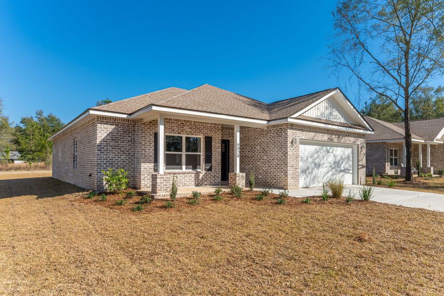 WANT A PRIVACY FENCE? Ask me how to make this happen!! Check out this MOVE-IN READY new construction home completed w/ installed BLINDS...in addition to a $10K contribution towards BUYER'S CLOSING COSTS, RATE BUY DOWN, ETC w/ used of Builder's preferred lender. Situated on a large half acre lot, this 3 BD/2 BA home will feature a full brick exterior w/ board n batten accent on the front gable. Inside you will find an open floor plan with spacious living room, nice functional kitchen w/ center island, quartz countertops and adjoining dining area. The home features LVP flooring throughout, spacious master suite w/ dual vanity and walk-in closet. Split plan design w/ nice sized guest bed rooms and laundry room. 2 Car Garage and both a Front and Back Porch. 1 YEAR BUILDER WARRANTY included!!