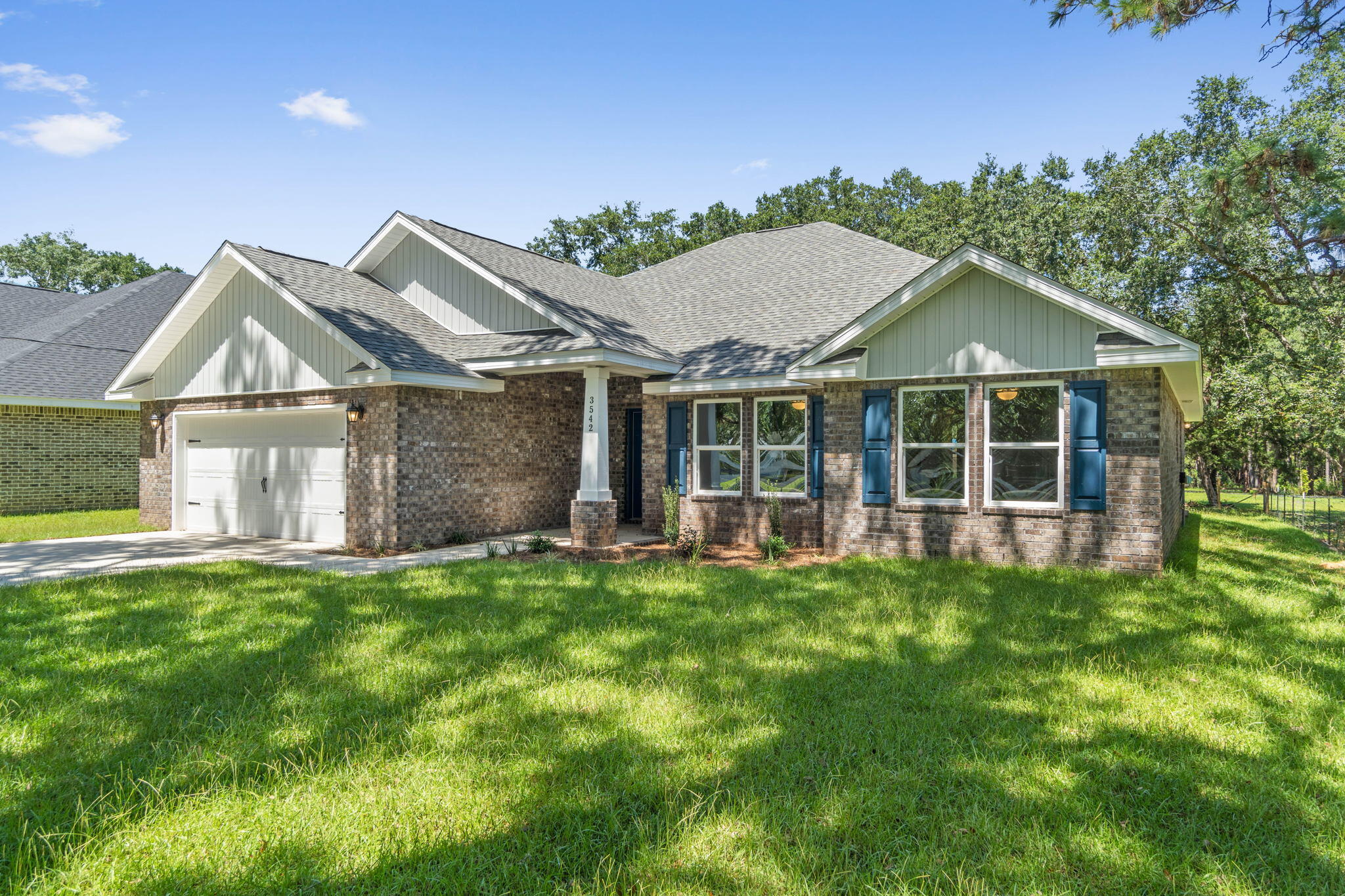 Welcome home to the stunning neighborhood of Treasure Isle Estates! The beautiful brick pattern will catch your eye on this craftsman style 4 bedroom, 2 bathroom home. Located just off Hwy 87, minutes from shopping, restaurants, A+ Schools, and the sugary white sands of Navarre Beach. The home offers a split floor plan with an open living room and kitchen concept allowing plenty of entertainment and dining options. The home offers a spacious master suite and a master bathroom that includes a garden tub with tiled surround and a very spacious master closet. The 3 additional bedrooms on the other side of the home are oversized, and include walk-in closets. Call today for additional details! Photos of a similar home. Check out the 3D tour!