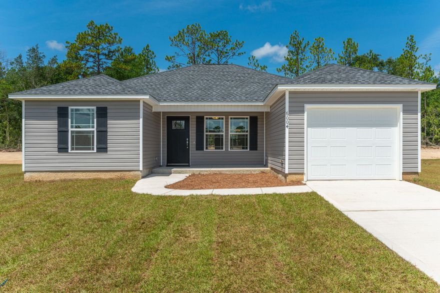 NEW BUILD - NEW SUBDIVISON - NEW INCENTIVE -10K IN CLOSING COST!  The location is actually great for skipping all the hustle of Crestview by learning the back country roads and just minutes to all the amenities of North Crestview while convenient to Eglin AFB and Niceville.  Home offers open plan concept with granite kitchen counters, luxury vinyl flooring, split bedrooms, spacious additional bedrooms, plus a great master suite.  Covered front porch welcomes you from a long day and also includes a back patio for afternoon relaxing. Home is energy efficient and located just outside city limits allowing for lower taxes.  Call to see this one today! First released 3BR in this subdivision! Colors are of previous built home