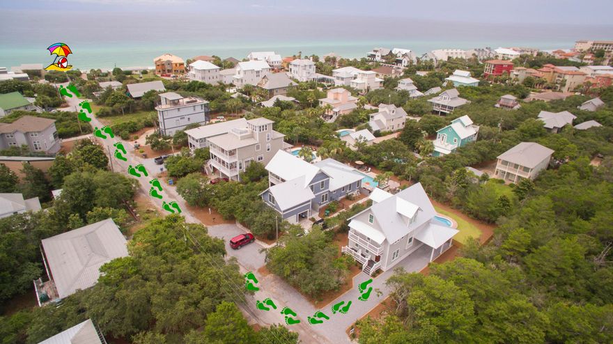 his stunning and graceful new home will capture you by its quality construction and impeccable design. The alluring sugar white beach is only half a block away from this peaceful Blue Mountain Beach community. This 5 bedroom, 3.5 bath home has gulf views, a salt-water pool and a great open floor plan. Beautiful re-sawed oak floors grace the floors and the ceilings are V-groove wood. The one-of-a-kind front door is made of spanish cedar. There is a formal dining room and an enormous gourmet kitchen. The kitchen cabinets are wainscoting and the pantry is one of the largest you will ever see. Additional features of the kitchen include top of the line, stainless steel appliances, a large kitchen island made of white ice granite, a wine refrigerator and icemaker. A mud room leads you to the