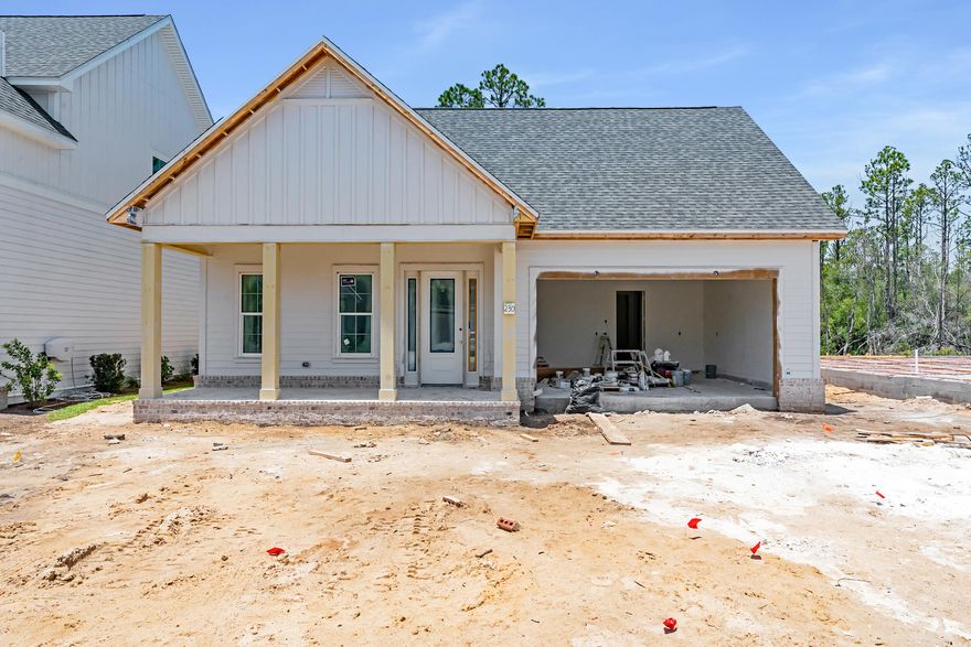 With the newly extended front porch, this enhanced Brady has all of the curb appeal! Nestled on a premium lot with Natural Habitat Views, this upgraded 3-bedroom, 2.5-bath home offers the perfect blend of luxury and tranquility. Featuring an open-concept design, a private study, and a spacious 2-car garage, this home is thoughtfully crafted for modern living.Upgrades and Features include: Bosch stainless steel gas appliances, exhaust vent hood, microwave drawer in island, under cabinet lighting in the kitchen, cabinets on the backside of the extended island for abundant kitchen storage, built-in cabinets in the laundry room, Melamine wrapped closet shelving, a tankless hot-water heater, attic pull-down stairs for easy access, a gas stub for an outdoor grill, concluding with an extended screened back porch just off the living room to enjoy the peaceful view of the communities natural habitat.

The Watersound Origins community is one of South Walton's most coveted neighborhoods for its exceptional amenities, beautiful new homes, and prime location. Amenities include the Village Commons pool & fitness center, sports courts including tennis and pickle ball, miles of nature trails, unlimited golf, and lots of green space for outdoor play. The all new Watersound Town Center brings a new level of excitement and convenience to the community with a Publix Super Market, delicious restaurants, healthcare facilities, and more right at the entrance to the neighborhood!