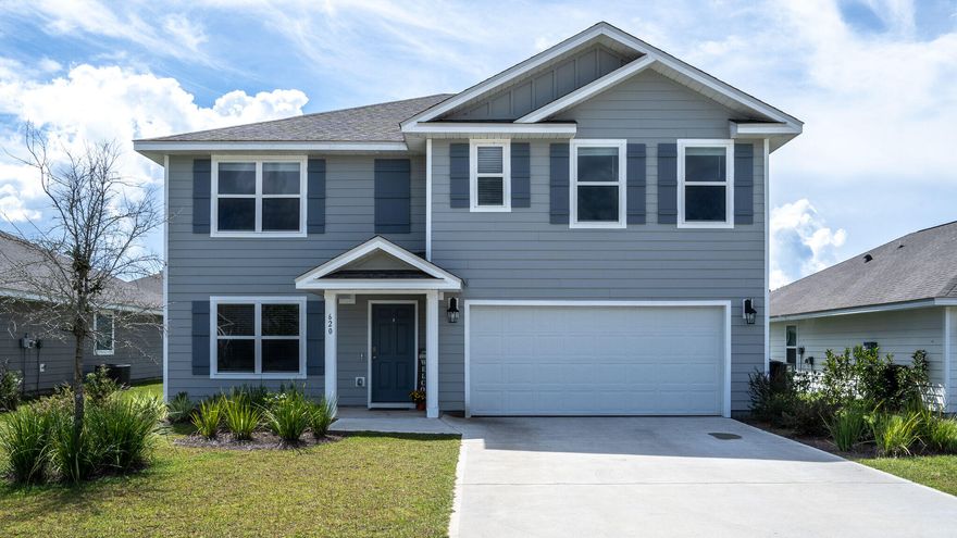 Beautiful 5BR/3BA home, with 1st floor flex room AND upstairs den in ''The Mill District'' of Hammock Bay!  This Mill Cottages home has plenty of light, 2CG and a large yard.  This home has an open floor plan with office/flex space as you enter into the wide foyer. An extra large island, corner pantry and loads of cabinets and storage truly make the kitchen the heart of this home! Large windows & double French doors at the back of the home really lets the sunlight in. A guest room and full bath are also on the first floor.  Upstairs, the oversized primary BR ensuite with double vanities, private water closet, both tub and shower and large closet, is sure to please.  An additional three bedrooms and a bath are upstairs as well as a roomy den with closet.  A covered patio & large back yard lends itself to all your outdoor activities.  Upgrades include washer/dryer, all blinds, keyless entry, smart system, whole house Aqua Pro water filtration system ($4k), as well as the Whirlpool refrigerator in the garage. This home is turn key!  Hammock Bay is in the perfect location with easy access to white sand beaches and fishing piers.  All Hammock Bay residents enjoy a 24/7 fitness club, owners' club, three beautiful swimming pools, nature trails, tennis, basketball, 60 acre sports complex, general store, outdoor amphitheater and too much to list!  This home has an irrigation system, great landscaping and curb appeal!  Buyer to verify all dimensions and information impt to them.