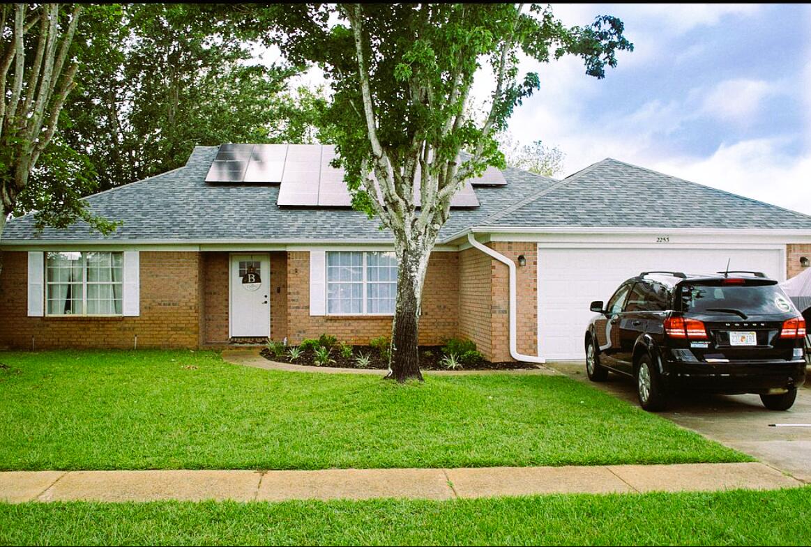 All brick 3 bedroom/2 bathroom home has new LVP vinyl flooring throughout. Spacious eat-in kitchen has beautiful tiled backsplash, granite countertops, pantry, breakfast bar & plenty of cabinet. Stainless steel appliances include refrigerator, dishwasher & smooth top stove. There is a formal dining room and a spacious living area with vaulted ceiling. Large master bedroom has a garden tub, separate shower & two walk-in closets. Laminate floors in both bedrooms. Large fence back with room for a pool. Shed is AS IS. HVAC and roof were installed in 2017. Gas water heater was installed Oct 2019. Solar panels installed on East and south side of roof. Have greatly reduced the cost of the electric bill. Seller will pay solar panels off at closing!