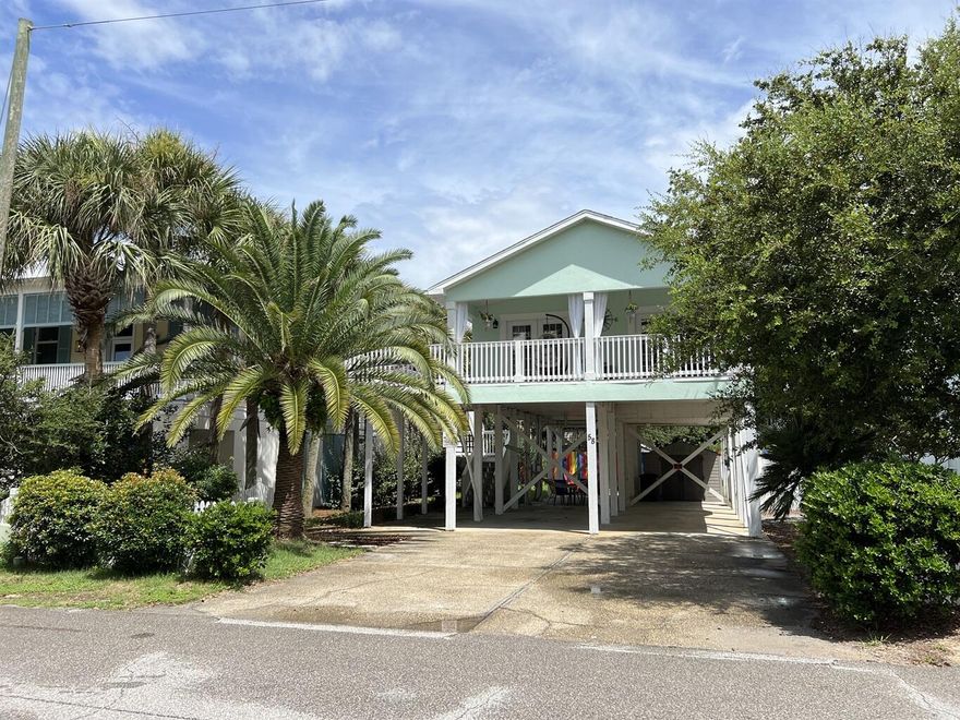 ***SELLER WILL CONSIDER ALL OFFERS!****** HUGE PRICE CUT! ***CHOOSE YOUR OWN ADVENTURE for this property located LESS THAN TWO BLOCKS FROM DEEDED BEACH ACCESS:A.  RENT THIS AS IS.  It's furnished, turnkey, and ready to go TODAY.  Everything conveys with purchase.  Wraparound porch provides great outdoor living space.B.  ENCLOSE AND BUILD OUT THE BOTTOM LEVEL TO ADD SQUARE FOOTAGE AND MORE BEDROOMS. Seller has construction documents to share with you and your lender, immediately saving you thousands.  Improve the backyard for even more value.C.  TEAR DOWN AND REBUILD.  Design your dream home on this 50 x 100 lot in super desirable Frangista Beach.Your imagination is the only limit here.  We look forward to receiving your offer!