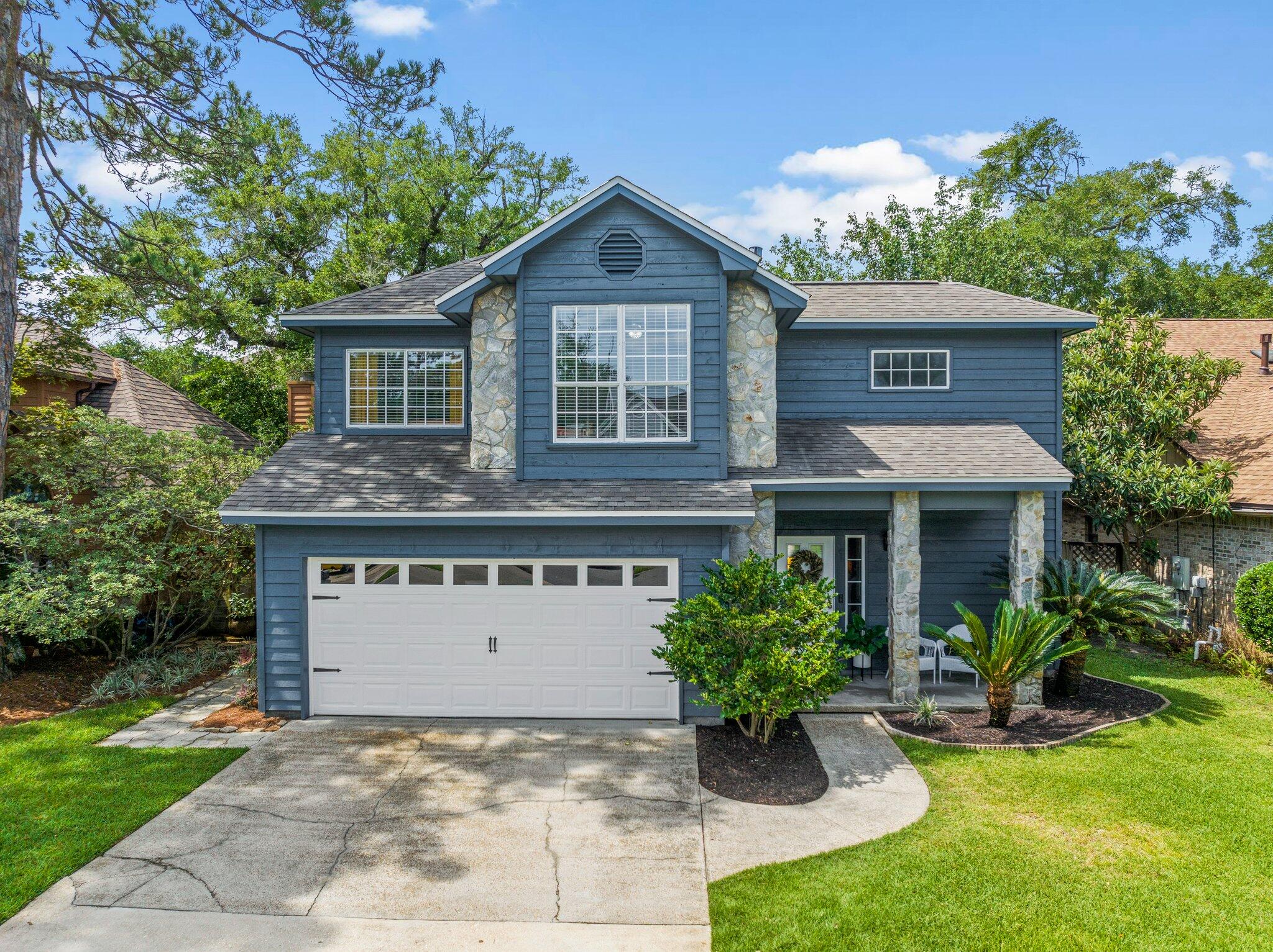 Crosswinds Landing home ready for a new owner! Updates, too many to list here, include 2023 Exterior paint, 2023 upstairs bath remodel, 2021 water heater, 2021 vinyl flooring downstairs, 2019 HVAC w/REME HALO air purifier, 2019 kitchen remodel & 2016 roof! Situated on a cul-de-sac, offering 3 bedrooms/2.5 bathrooms, ONE bonus/office room, dining room, open living room, modern privacy fence & so much more! This thoughtfully updated home boasts a cozy living room with vaulted two-story ceilings and a gas stone fireplace. With three comfortable bedrooms upstairs and a 1st floor bonus room, there's plenty of space to relax and unwind. The kitchen is a true highlight, featuring updated light and bright cabinets, granite countertops, modern appliances, and plenty of counter and storage space