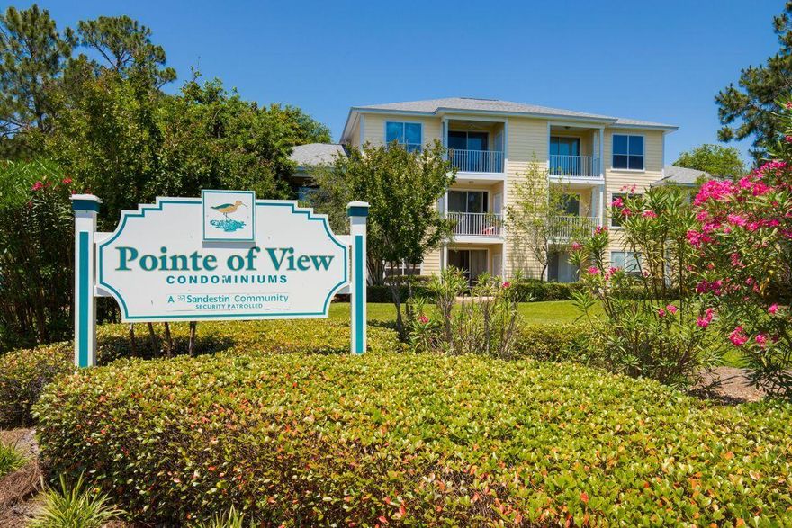 The Pointe of View condo complex is ideally located near the local Gulf of Mexico beaches and Choctawhatchee Bay, shops and restaurants at Grand Boulevard, Sandestin Golf and Beach Resort and Sacred Heart Hospital.  Situated on the 3rd floor, this lovely condo with 2 bedrooms and 2 full baths is updated and freshly painted.  Featuring a private balcony with views of lush landscaping and a peak at the pool includes a separate storage area.  The open floor plan with updated kitchen appliances and new granite, large laundry room and tile flooring throughout.  Pointe of View owners enjoy the use of the outdoor community pool and fitness center.  The condos at Pointe of View are enjoyed by full time residents, long term tenants and short-term renters.