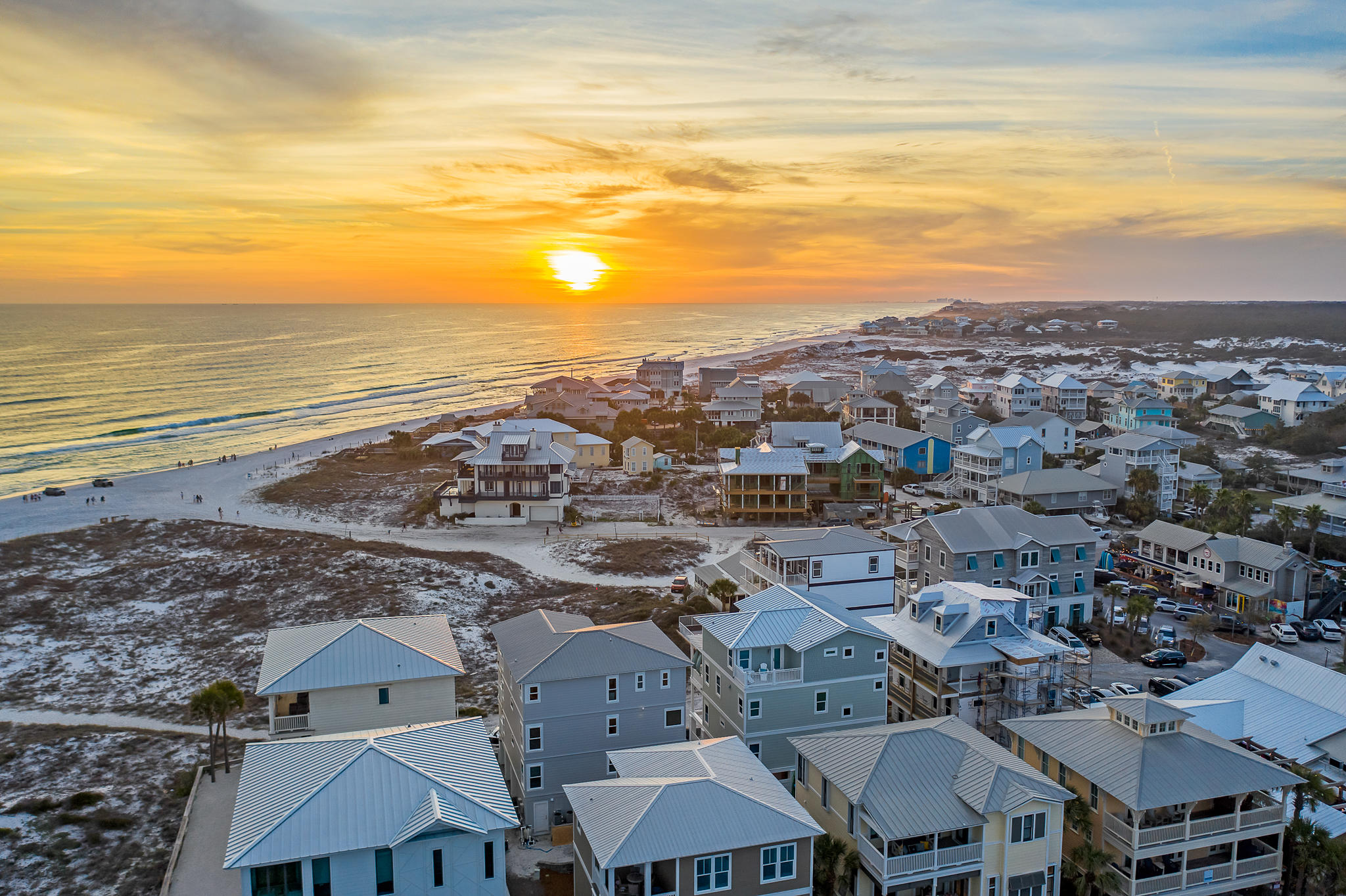 Rare gulf front opportunity in iconic Grayton Beach. Unobstructed forever south-westerly gulf views from the porches on every level showcase the nightly sunsets over the water and dunes from this one-of-a-kind home. Situated in one of the most sought-after 30A locations, step out of the front door and onto the sugar white sands of the emerald coast beaches. Features of the home include a private pool, elevator, large open concept living room, a chef's kitchen, large rec room, commercial ice machine and multiple laundry facilities. The well-thought-through floor-plan showcases 2 spacious master suites, 2 additional large guest rooms and 2 custom bunk rooms. Breathtaking views are offered from every room in the home. Ranked the #1 beach in America by Dr. Beach for 2020, Grayton Beach is