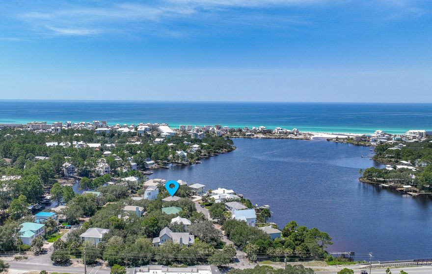 Prominently located on the south side of 30A discover coastal living at it's finest in this three bedroom, two & half bath home nestled within the exclusive gated community of Lakewood Pointe Estates. Breathtaking views of the Gulf of Mexico and Eastern Lake, a rare coastal dune lake. The first floor boasts an inviting open floor plan complemented by a spacious screened in porch. The large primary bedroom beckons with a covered porch providing a tranquil retreat on the second floor. A generously sized corner lot offers opportunity for a pool and additional square footage. For the avid boater you may park right out your door and launch minutes away at the public boat ramp on Eastern Lake. Homeowners and family will enjoy the close proximity to Greenway Park, the newest town center, featuring Wild Olives, Canopy Road Breakfast Cafe, Turbo Coffee, Local Cantina, Pecan Jacks, The Salty Butcher, local boutiques and access to the State Forest. If you are looking for a wonderful place to call home this could be the one!!