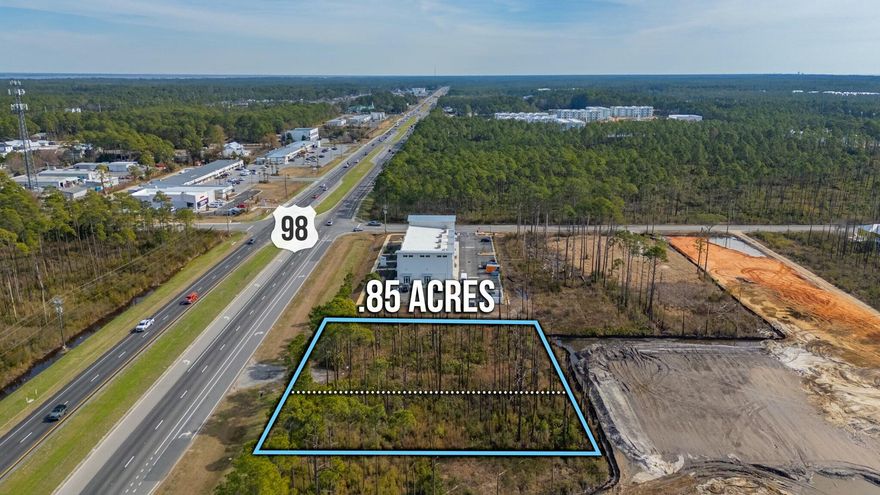 *** ATTENTION:  SELLER FINANCING AVAILABLE, 30 Yr @ 4.5% Rate ****  SILT FENCE INSTALLED ON PHASE 1 AND IMPROVEMENTS UNDERWAY!  Directly Adjacent to 'The Sandbar' 30 Acre development of up to 330 multi-Fam + 80,000 SF additional space.  Valuable Cross-Access Easement at rear of site granting secondary 2-way access via Thompson Road for Semi Truck 18-wheeler, etc.  Current active Development Order approved for 8,414 SF - with a potential to increase - Commercial and Office designed by Margaretten Architectural.  Shorten your project time and take advantage of $150,000+ in soft costs and many months invested to obtain current DO.  Engineering and Architecturals Convey.  Substantial Highway 98 frontage with Curb Cut commands visibility from 43,500+/- daily commuters.  Two parcels to convey.
