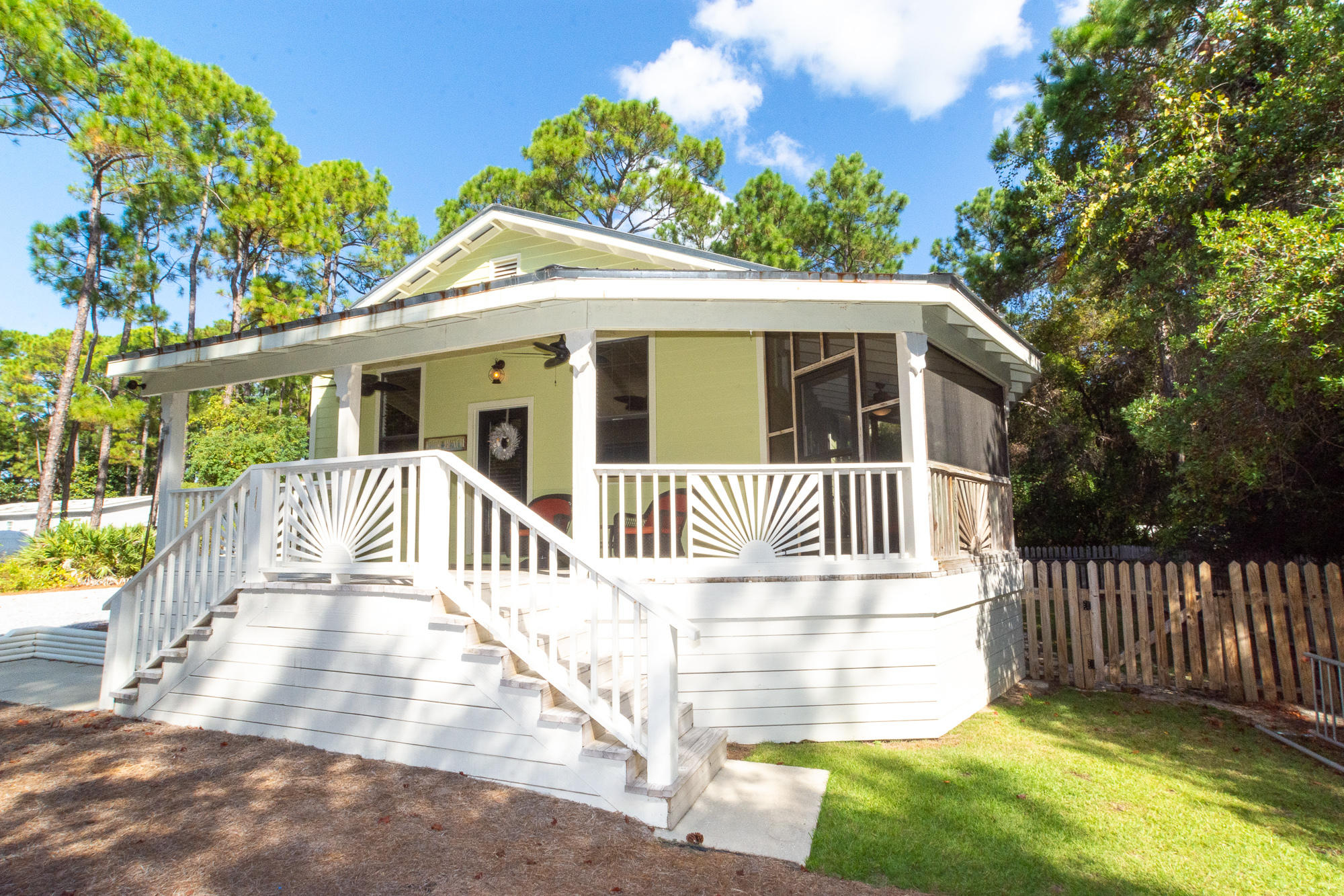 ''Double lot'' in the heart of Seagrove Beach, less than two blocks from public beach access! ''AS-IS'' adorable, partially furnished, 2BR/2BA Florida cottage walking distance to both Gulf Shore Manor deeded and public beach access and lots of privacy. The cottage has a large screened in porch, fenced in backyard, tile flooring throughout, 12 ft ceilings and on public water/sewer!