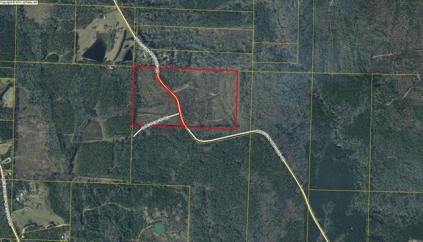 70 acres located 8 miles southwest of DeFuniak Springs, off Hwy. 280. Property can be used for hunting or cleared to start pine management. Flowing creek on east edge of property. Parcels located with frontage to Walton Bridge Rd. Survey available. Orange survey tape marks outer edges of property on Walton Bridge Rd.