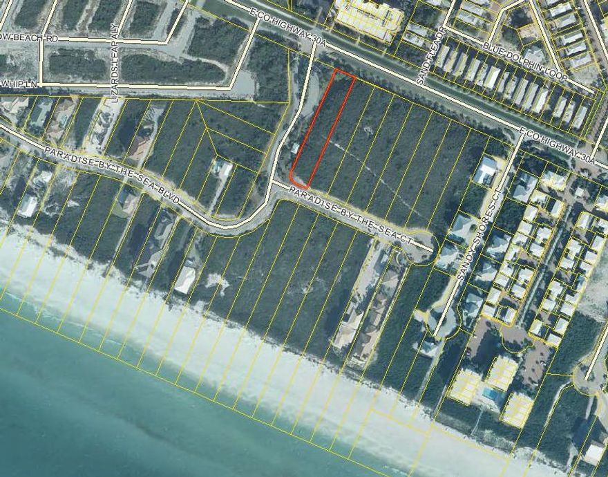 One off the gulf, in one of the most exclusive neighborhoods on Scenic Hwy 30A. Multi million dollar homes abound in this subdivision. Private beach access, within walking distance to Alys Beach and Rosemary Beach. Great investment or build your dream house.