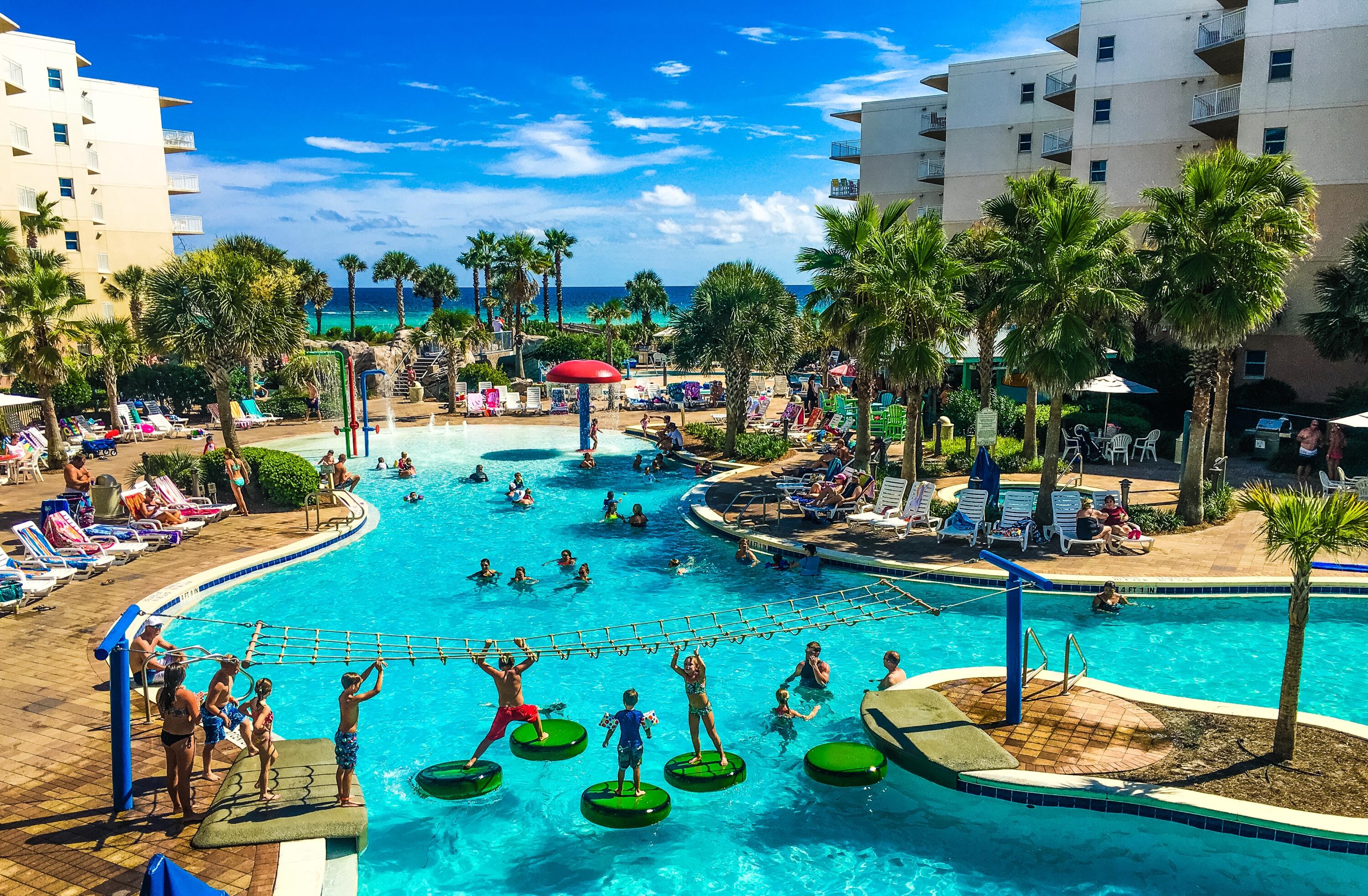 NEW to MARKET **LOWEST PRICED UNIT AT the Emerald Coast's #1 MOST POPULAR FAMILY BEACH RESORT** Waterscape B322 -a 1br/2bath cute condo sleeps 4! Nicely furnished & Ready for new buyer! Spacious 1br floorplan w2 full baths. Enjoy the best of Waterscape! Great rental overlooks sparkling Gulf waters, heated pool and kiddie park area on upper level pool deck looking south to white sand beaches and Gulf! 490' of beachfront, 10,000sf pooldeck, Lazy River, zero edge pool, Fuds food, on sundeck; 2 hottubs, 10' waterfall, fitness ctr, covered parking, owner storage and 24hr. security. New art, br lamps, drapes, rug; NEW W/D, Dishwasher, Microwave, Refrig. a few yrs. old, New Hot Water Heater. Perfect for small families and investors alike! $35-50K in gross rents annually. SIRS report complete