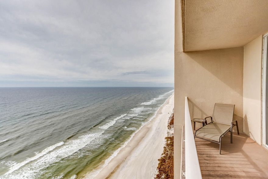 LOCATION, LOCATION, LOCATION!! Enjoy one of the resorts with the most amenities in all of Panama City Beach-TIDEWATER! Unit 1714 is a nicely furnished 2br/3ba gulf front condo at this mega-beach resort. Stunningly excellent 180 degree panoramic views of the sparkling emerald green gulf waters and white sand beaches from sunup to sunrise. Close to the east end of the building, unit 1714 offers 1131 sf of pure comfort. The unit can sleep 8 comfortably with a Queen bed in the Master Bedroom, Queen bed in the guest bedroom, bunk room and a queen size sofa bed in the living area; this unit sleeps like a 3 bedroom. Unit 1714 features ceramic tile and carpeting in the bedrooms for easy care maintenance. Kitchen offers granite counters and a full array of white appliances.
