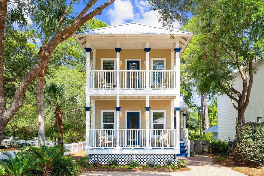 A stunning three-level home in the sought-after gated neighborhood of Old Florida Village is now available for purchase. This spectacular 3 bedroom, 3 full bathroom, plus large open loft, makes this home live like a 4 bedroom. This immaculate property is one of the largest homes in the neighborhood and occupies one of the best lots, residing lake side, next to dedicated green space surrounded by the tranquility of lush, tropical nature. This splendid residence has just been meticulously renovated with extreme attention to detail and professionally decorated to the highest standards. Every inch of this home was designed to inspire and delight. From the moment you pull down the palm tree-lined streets and into the driveway, you will fall in love with this home. Step inside to explore