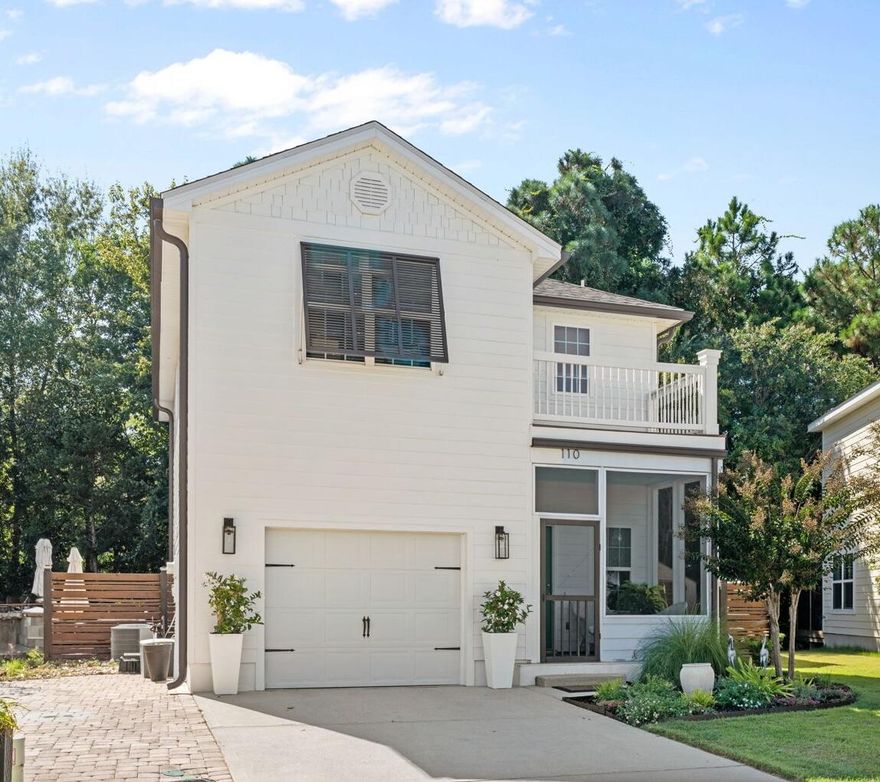 Step into easy coastal living at Mosaic Oaks, less than 4 miles from 30A's sugar-white beaches and just half a mile to Choctawhatchee Bay with convenient Bay access for watersports. This impeccably maintained 3-bed, 2.5-bath home showcases over $97K in upgrades, including a complete master suite renovation, new LVP flooring, and a refreshed kitchen with professionally refinished cabinets, modern tile backsplash, and upgraded cabinet lighting. Fresh interior and exterior paint, new trim, and shutters add a designer touch. Enjoy quiet mornings on the screened front porch or step upstairs to a private balcony off the master suite -- both perfect for catching breezes and sipping coffee. The backyard is the true showstopper: a beautifully designed retreat with a Trex floating deck, custom paver patio, and lush landscaping. An outdoor umbrella, stylish fire feature, and surrounding greenery create a private oasis ideal for entertaining, grilling, or relaxing under the stars. The fully fenced yard with irrigation makes it as functional as it is beautiful.

The master suite is a private sanctuary with two closets, balcony access, and a spa-like bath featuring a separate garden tub and tiled shower. Upstairs, a spacious landing/living area connects the bedrooms, offering flexibility for a lounge, office, or playroom. Additional highlights include gutters, new exterior doors, a large storage shed, and a freshly repainted exterior.

Mosaic Oaks is a peaceful community of just 32 homes, with sidewalks and green space ideal for walking or biking. Just outside your door you'll find Alaqua Dog Park, Padgett Park, South Walton High School and Library, plus local dining, shopping, and a daycare/preschool across the street. With beaches less than 10 minutes away and Bay parks within walking or biking distance, this home blends convenience, community, and coastal lifestyle in one beautiful package.